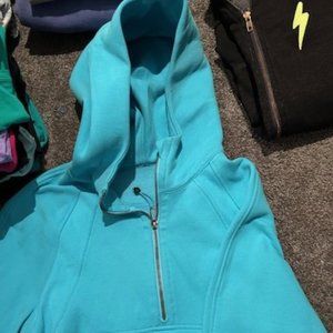Lulu Scuba oversize 1/2 zip hoodie - turquoise